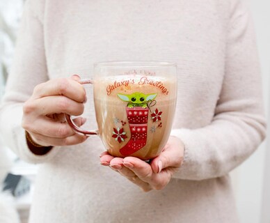 Foto 5 | Foto 5 | Taza De Cristal Silver Buffalo Star Wars The Mandalorian Grogu 414ml - Venta Internacional.