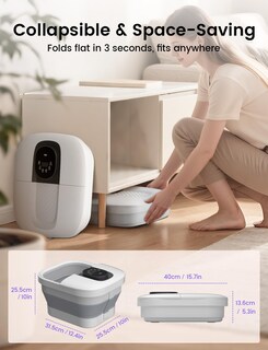 Foto 6 | Foto 6 | Spa Para Pies Rike Plegable Con Calor Burbujas Luz Roja De 35 A 48 °c - Venta Internacional.