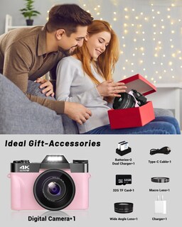 Foto 2 | Foto 2 | Cámara Vianger 4k Vlogging De 56 Mp Para Fotografía Y Vídeo Color Rosa - Venta Internacional.