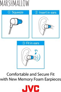Foto 5 | Foto 5 | Auriculares Jvc Marshmallow Memory Foam Con Micrófono Hafx38ma Color Azul - Venta Internacional.