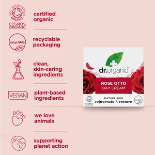 Foto 3 | Foto 3 | Crema De Día Hidratante Para La Piel Dr. Organic Rose Otto 50 Ml - Venta Internacional.