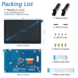 Foto 6 | Foto 6 | Monitor Táctil Freenove De 5 Pulgadas Para Raspberry Pi 5 4 B 3 B+ A+ - Venta Internacional.