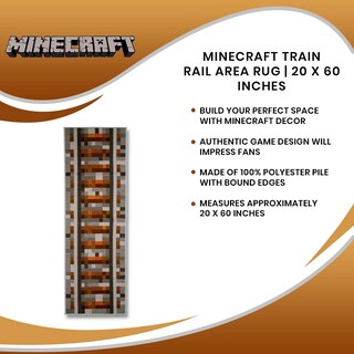 Foto 7 | Foto 7 | Area Rug Ukonic Minecraft Train Rail 50 X 150 Cm Poliéster - Venta Internacional.