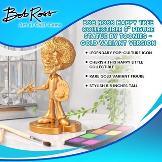 Foto 7 | Foto 7 | Figura Coleccionable Bob Ross Happy Tree Gold Variant 6.5 Pulgadas - Venta Internacional.