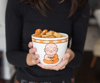 Foto 4 | Foto 4 | Set De Cuencos Para Ramen De Cerámica Toynk Hungry Buddha Nom Nom Nom 480 Ml - Venta Internacional.