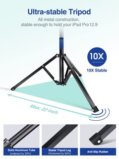 Foto 7 | Foto 7 | Soporte Para Trípode Con Soporte Para Ipad 65 Pulgadas Ajustable Negro - Venta Internacional.