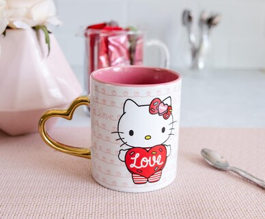 Foto 3 | Foto 3 | Taza De Cerámica Sanrio Hello Kitty Love Con Asa En Forma De Corazón - Venta Internacional.