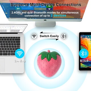 Foto 2 | Foto 2 | Mouse Inalámbrico Guguelec Con Forma De Fresa Bluetooth 1000dpi - Venta Internacional.