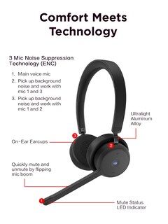 Foto 3 | Foto 3 | Auriculares Inalámbricos Lenovo Voip Bluetooth 5.3 Con Cancelación De Ruido - Venta Internacional.