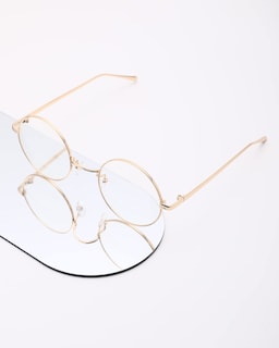 Foto 4 | Foto 4 | Gafas Pro Acme Retro Con Montura Redonda De Metal Y Lente Transparente Color Dorado - Venta Internacional.