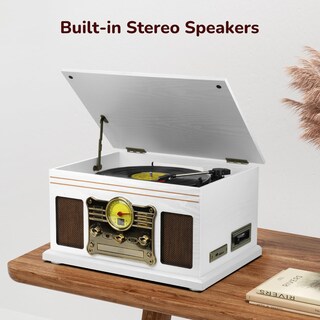 Foto 5 | Foto 5 | Tocadiscos Bluetooth Fektik 10 En 1 Y 3 Velocidades Color Blanco - Venta Internacional.