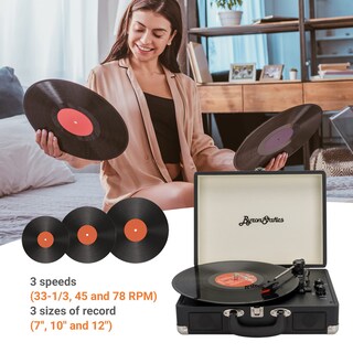 Foto 5 | Foto 5 | Tocadiscos Bluetooth Byronstatics De 3 Velocidades Con Altavoces - Venta Internacional.