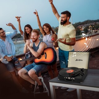 Foto 7 | Foto 7 | Tocadiscos Bluetooth Byronstatics De 3 Velocidades Con Altavoces - Venta Internacional.