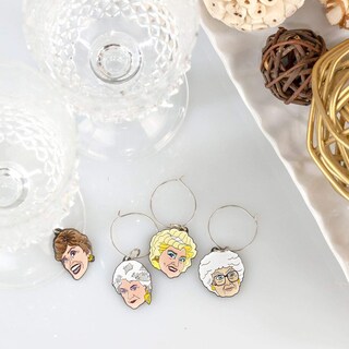 Foto 6 | Foto 6 | Set De Colgantes Para Copa De Vino Golden Girls Just Funky Beverage - Venta Internacional.