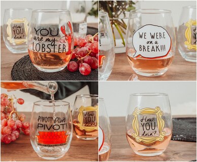 Foto 4 | Foto 4 | Set De Copas De Vino Sin Tallo Friends Tv Show Iconic Quotes X4 - Venta Internacional.