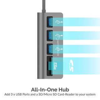 Foto 6 | Foto 6 | Hub Usb-c 3.0 5 En 1 Con Lector De Tarjetas Sd Y 3 Usb 3.0 Sabrent - Venta Internacional.