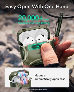 Foto 5 | Foto 5 | Funda Para Airpods 4 Esr Halolock A Prueba De Caídas Color Verde Militar - Venta Internacional.