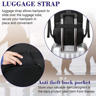 Foto 5 | Foto 5 | Mochila Matein Extra Grande Para Laptop De 17 Pulgadas Para Viaje Con Puerto Usb Negra - Venta Internacional.