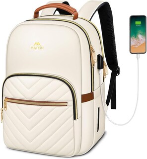 Foto 1 | Foto 1 | Mochila Matein Con Puerto Usb Acolchado Delgado De 15 6 Pulgadas Color Beige - Venta Internacional.