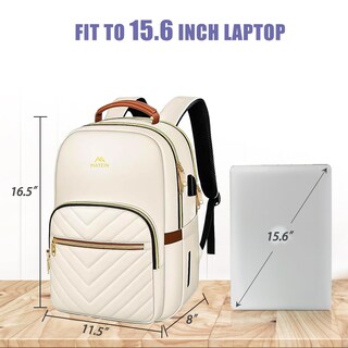 Foto 5 | Foto 5 | Mochila Matein Con Puerto Usb Acolchado Delgado De 15 6 Pulgadas Color Beige - Venta Internacional.