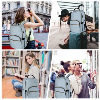 Foto 7 | Foto 7 | Mochila Acolchada Para Portátil Matein 15.6 Pulgadas A La Moda Para Viajes Azul Para Mujer - Venta Internacional.