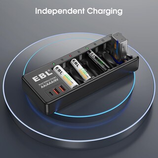Foto 2 | Foto 2 | Cargador De Baterías Ebl Pj-n806n Nimh Nicd Li-ion Usb-a C - Venta Internacional.