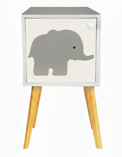 Foto 2 | Foto 2 | Buró Gris para Recámara Elefante Mesa de Noche Organizador Juguetes para Niños