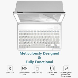 Foto 6 | Foto 6 | Funda Con Teclado Mmk Para Ipad 10.2 9.ª 8.ª Generación Con Teclado - Venta Internacional.