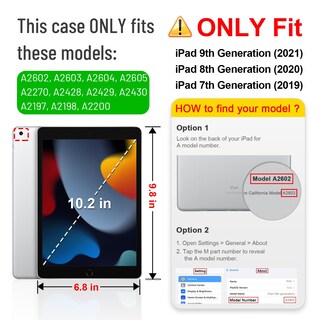 Foto 6 | Foto 6 | Funda Giratoria Fintie Para Ipad De 9ª 8ª Y 7ª Generación De 10 2 Pulgadas Color Negro - Venta Internacional.