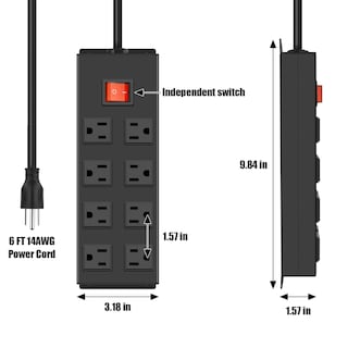 Foto 5 | Foto 5 | Tira De Alimentación Magnética Hhsoet De Metal De 8 Salidas Con Protector Contra Sobretensiones - Venta Internacional.
