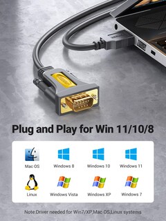 Foto 4 | Foto 4 | Adaptador Usb A Serie Ugreen Db9 Macho De 9 Pines Para Windows Mac De 3 Pies - Venta Internacional.