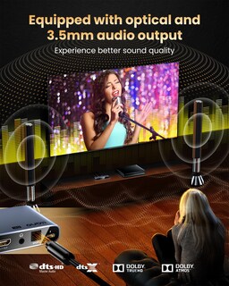 Foto 5 | Foto 5 | Conmutador Hdmi Llano 4k @120hz 4x1 Con Extractor De Audio De 7.1 Canales Gris - Venta Internacional.