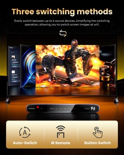 Foto 6 | Foto 6 | Conmutador Hdmi Llano 4k @120hz 4x1 Con Extractor De Audio De 7.1 Canales Gris - Venta Internacional.