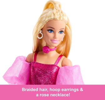 Foto 4 | Foto 4 | Barbie Fashionista Muñeca Deluxe Cabello Rubio Y Conjunto Rosa Metálico Para Niñas De 4 Años En Adelante
