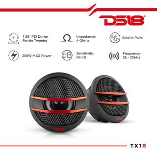 Foto 2 | Foto 2 | Tweeter Ds18 Tx1r X1 1.38 Pulgadas 200 W Máx. Pei Dome Ferrite - Venta Internacional.