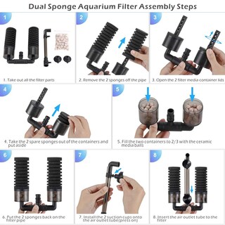 Foto 5 | Foto 5 | Filtro De Esponja Para Acuarios Esponja Doble Con Bolas De Cerámica M - Venta Internacional.