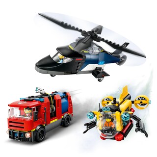 Foto 3 | Foto 3 | Lego City Remix: Helicóptero Camión De Bomberos Y Submarino 3 Juguetes De Construcción Modulares Combinables En 1 Set De Const