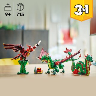 Foto 2 | Foto 2 | Lego Creator 3en1 Dragón Medieval Animal De Juguete De Construcción Transformable En Serpiente Marina O Fénix Regalo De Cumpl