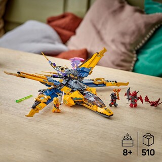 Foto 2 | Foto 2 | Lego Ninjago Super Jet De La Tormenta De Ras Y Arin Juguete De Construcción Con Dron Removible Vehículo Combinado Con 3 Minif