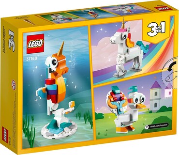 Foto 2 | Foto 2 | Lego Creator 31140 Unicornio Mágico Con Modelos De Un Unicornio Un Caballito De Mar Y Un Pavorreal Juguete Para Niños Y Niña