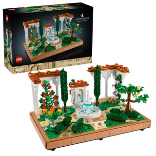 Foto 1 | Foto 1 | Lego Icons Jardín Con Fuente Set De Construcción Y Decoración Para El Hogar Y La Oficina Con Cipreses Parras Y Flora Diversa