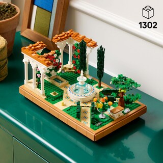 Foto 2 | Foto 2 | Lego Icons Jardín Con Fuente Set De Construcción Y Decoración Para El Hogar Y La Oficina Con Cipreses Parras Y Flora Diversa