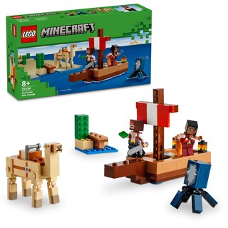 Foto 1 | Foto 1 | Lego Minecraft 21259 - Barco De Juguete Para Construir Con 2 Personajes Y 2 Animales Juegos De Aventura Para Niños Y Niñas A Pa