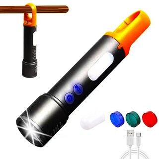 Foto 1 | Foto 1 | Linterna Led Recargable Yzyoe Con Zoom Multicolor De 16 Cm - Venta Internacional.
