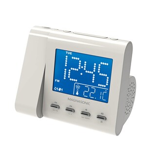 Foto 1 | Foto 1 | Reloj Despertador De Proyección Magnasonic Eaac601w Con Radio Blanco - Venta Internacional.