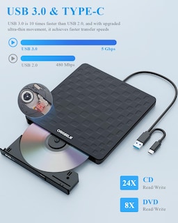 Foto 4 | Foto 4 | Unidad Externa De Cd Dvd Origbelie Slim 13 Cm Usb 3.0 Tipo C - Venta Internacional.