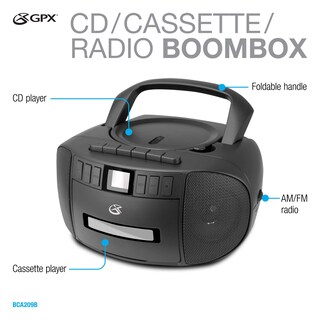 Foto 4 | Foto 4 | Am/fm Portátil Boombox Gpx Bca209b Con Cd Y Casete - Venta Internacional.