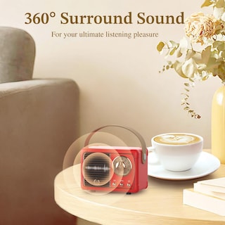 Foto 5 | Foto 5 | Altavoz Bluetooth Prunus J-999 Estilo Retro Vintage Rojo - Venta Internacional.