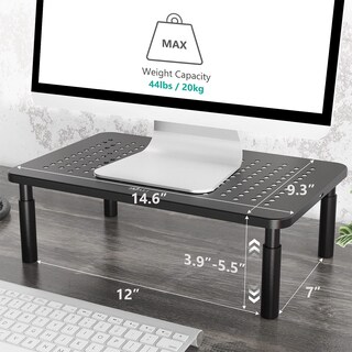 Foto 3 | Foto 3 | Soporte Para Monitor Wali Stt003 Elevador Ajustable Para Computadora Portátil Negro - Venta Internacional.