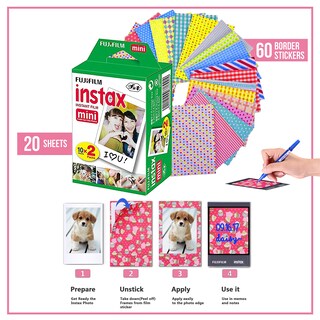 Foto 2 | Foto 2 | Película Instantánea Fujifilm Instax Mini 60 Hojas Con Marcos Y Pegatinas - Venta Internacional.